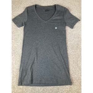 Eddie Bauer Womens Gray V Neck Short Sleeve T Shirt Top‎ Size M